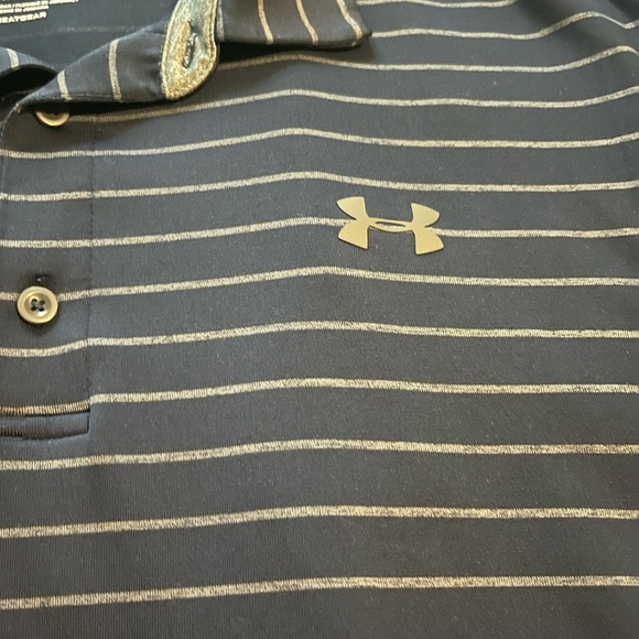 Under Armour Men's Dark Blue Striped Polo - Picture 3 of 6